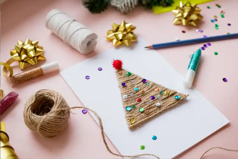 Embellished Christmas tree card Embellished Christmas tree card