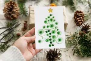 Paper quilling Christmas card